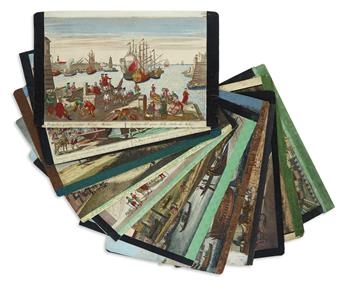 (VUES dOPTIQUE.) Group of 19 hand-colored die-cut engraved vues.